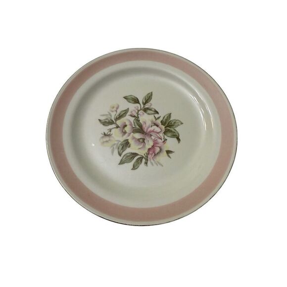 Homer Laughlin Eggshell Nautilus Pink Petal Bread Plate - Picture 1 of 7